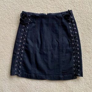 Carmar Denim Skirt with Lace up sides